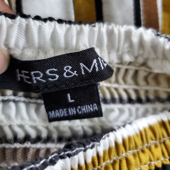 Forever 21 'Hers & Mine' Striped Off-the-Shoulder Jumpsuit - Picture 5 of 5